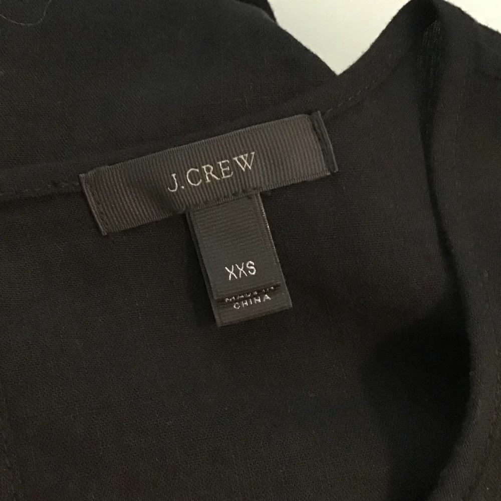 J. Crew Black V-Neck linen blend romper‎